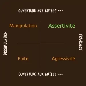 assertivité, agressivité, fuite ou évitement, manipulation
