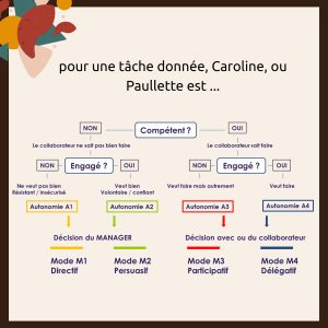 4 styles de management, matrice du management situationnel, directif, participatif, persuasif, directif